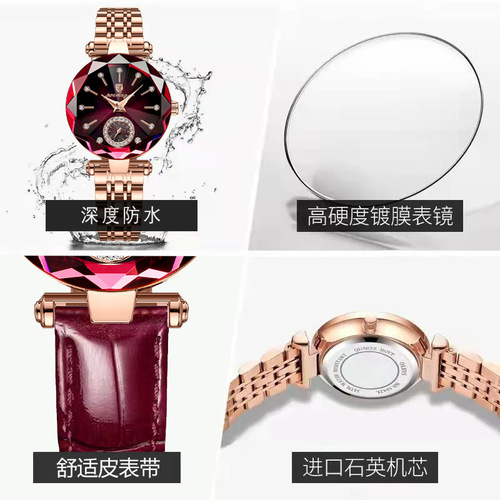 Swiss Brand Waterproof Women's Watch Ultra Thin Belt Watch Live Dropshipping on AliExpress