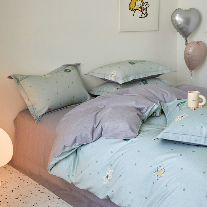 Nuevo 100% algodón de clase A algodón molido cuatro piezas de ropa de cama de cuatro estaciones gruesa dormitorio tres piezas de caja de regalo