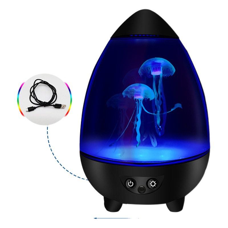 Al por mayor lámpara de agua caliente fuente de alimentación USB Mute luz de la noche creativa sala de estar decoración de regalo LED medusas lámpara de mesa