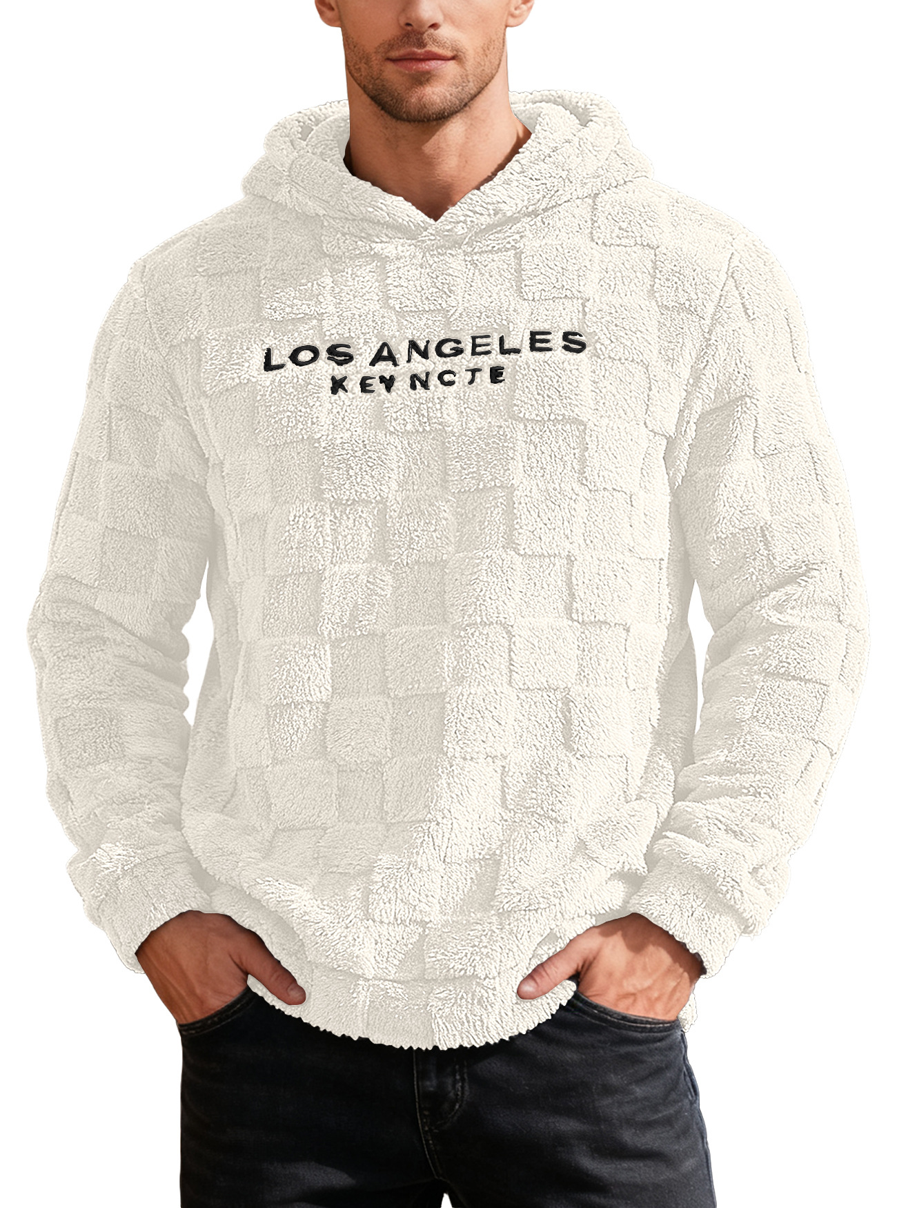 Transfronterizos Europa, Estados Unidos, otoño y invierno, hombres pesados, letras sueltas bordadas de cordero, camisetas deportivas casuales, chaqueta para hombres