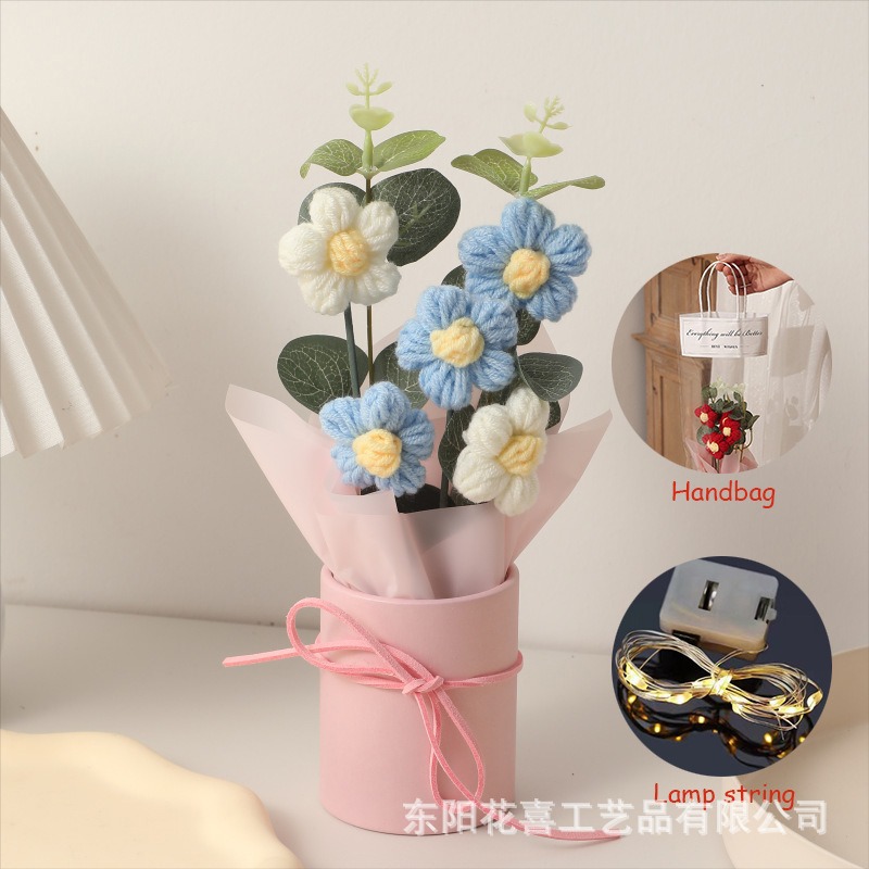 블루 퍼프 5개 (핸드백 + 컬러풀한 스트링 조명)