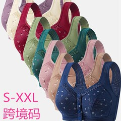 中高年のベストタイプの新型スチールリングなしスポンジなしの下着の大きいサイズの快適な肌の前に純色のブラジャーを掛けます。