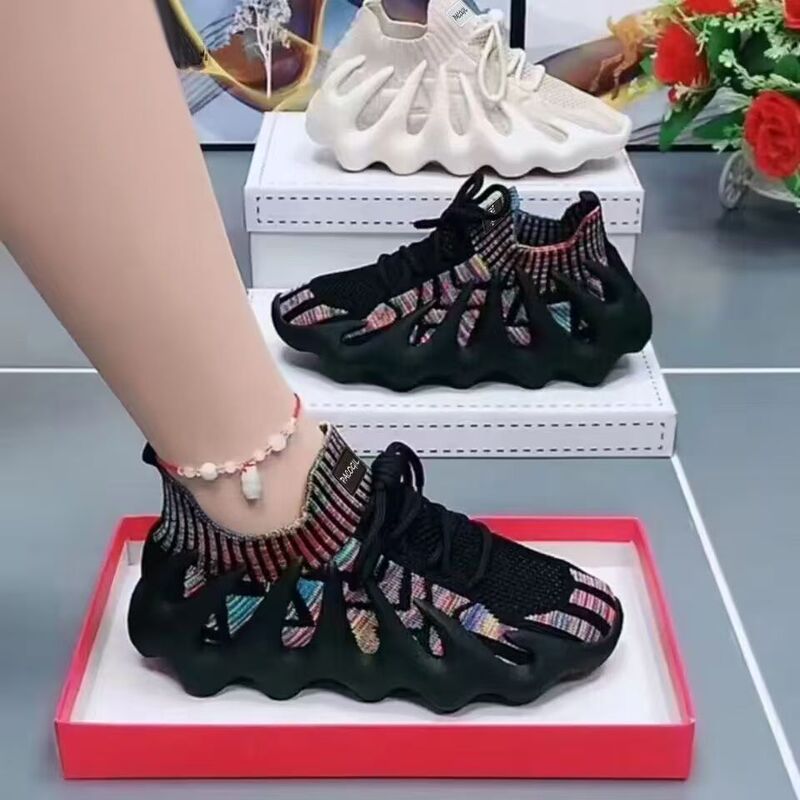 [Dropshipping] New Spring and Summer Soft-Soled Cloth Shoes for Women, Korean Style Breathable Octopus Fly-Knit Sneakers for Women