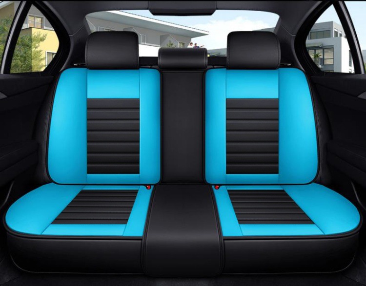 New Nappa Leather Car Seat Cushion, Universal for All Seasons, Fully Enclosed Seat Cover, Summer Machine-Knitted Ice Silk Breathable Internet Celebrity Car Cushion