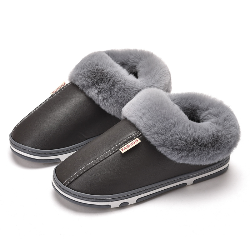 Papuci noi din bumbac PU, pachet complet, cu talpă groasă antiderapantă pentru bărbați și femei, pentru uz casnic, pentru interior_voghion.com