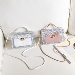 包包女2021新款潮韓版外貿鏈條透明時尚女包單肩個性百搭斜挎質感