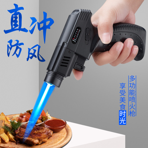 Metal high temperature pistol spray gun welding gun gas direct injection lighter kitchen outdoor moxibustion cigar flame gun