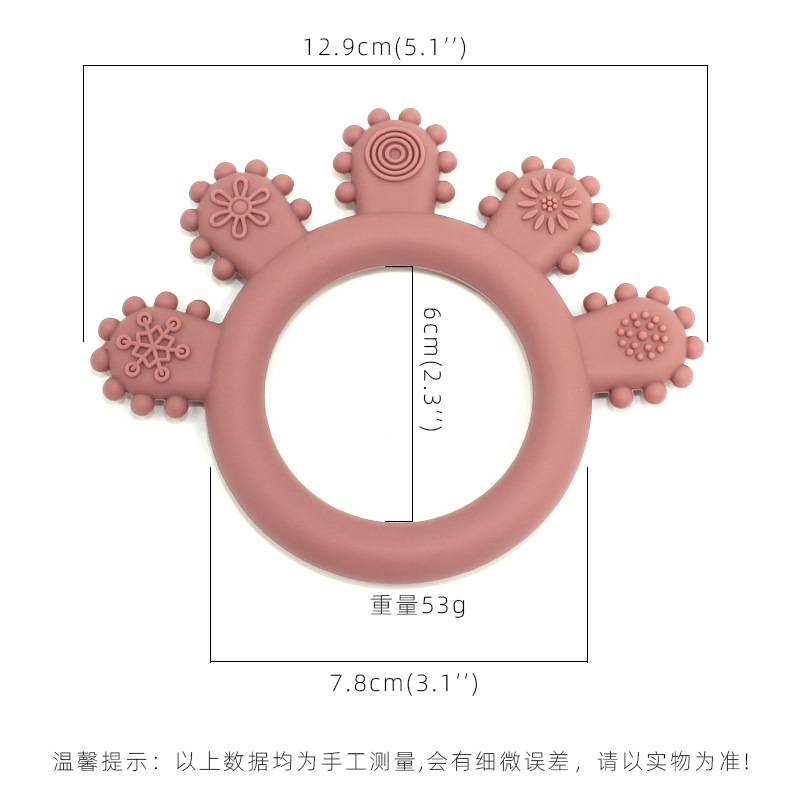 Entrenamiento de mordedor de silicona para bebés, agarre para bebés, agarre de mano de grado alimenticio, palo molar, juguete de mano anti-comer de silicona para bebés