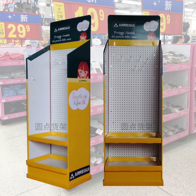 满板孔展示架密度板货架促销陈列架落地中纤板高强度瓦楞纸展示架