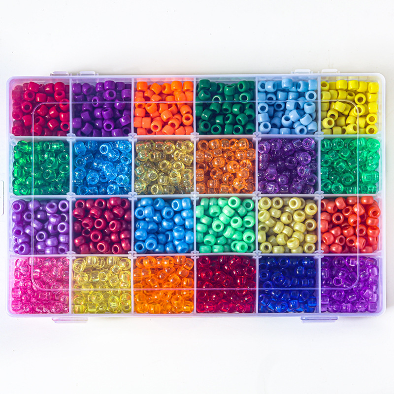 新商品は6x9カラーの大きい穴のプラスチックのポニービーズを推薦します。|undefined