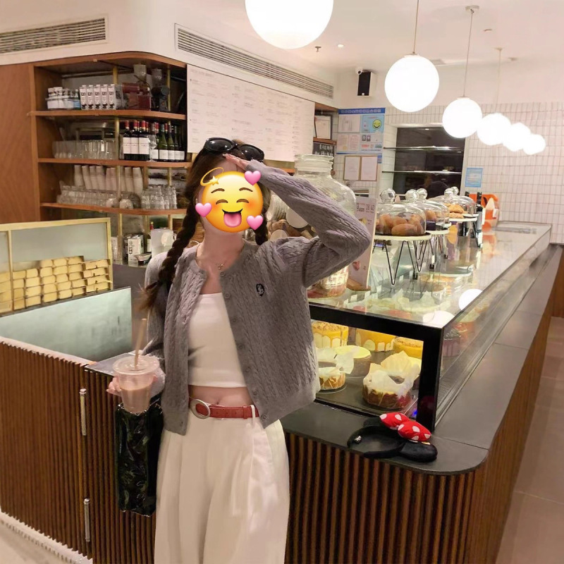 秋冬新款显瘦百搭针织开衫2025麻花外套女高级感韩系独特短款上衣|undefined