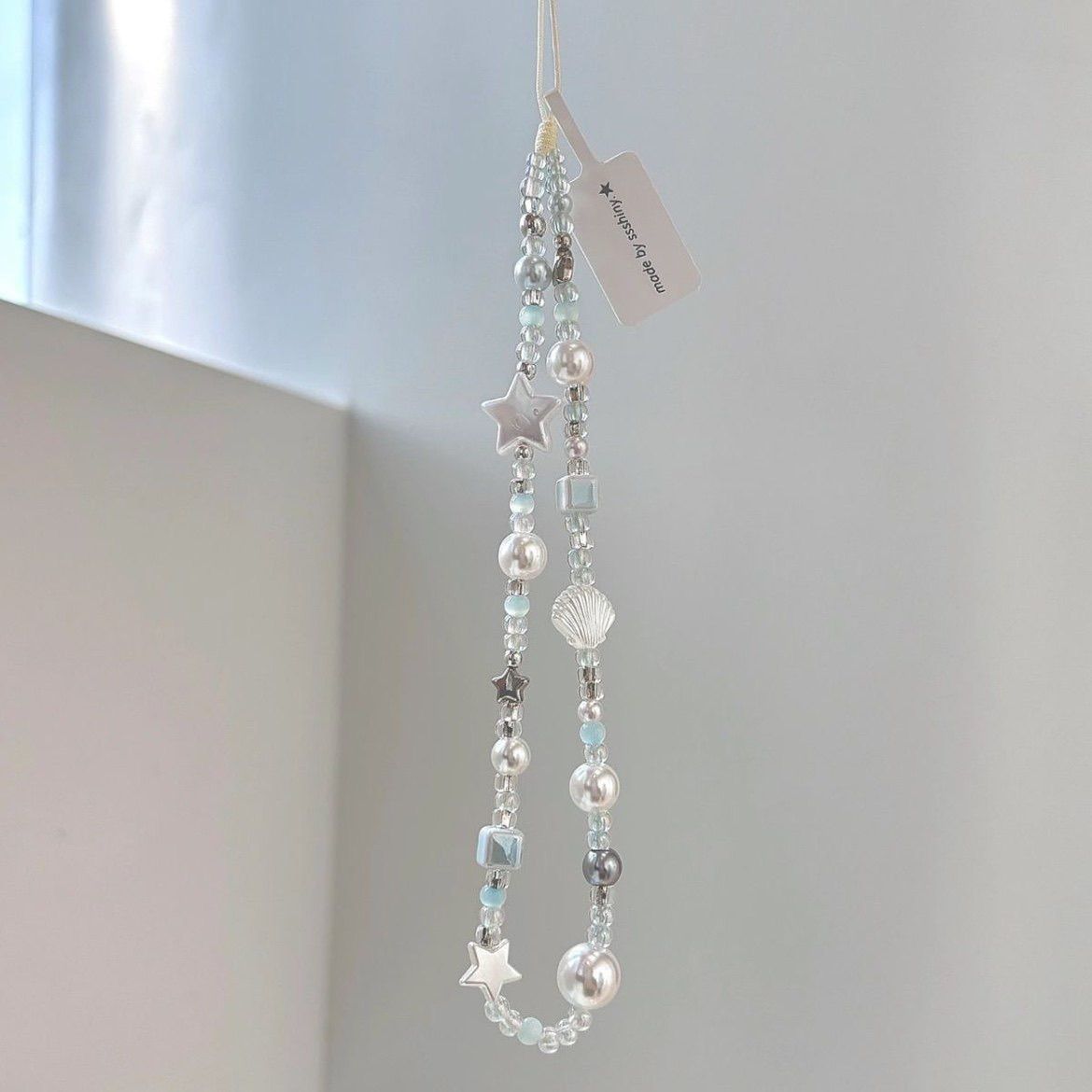 Ins Shell Star Mobile Phone Lanyard DIY Beaded Mobile Phone Chain Ccd Camera Keychain Bag Pendant Pendant