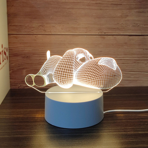 3D立体小夜灯插电创意梦幻迷你台灯卧室床头简约现代麋鹿水母城堡