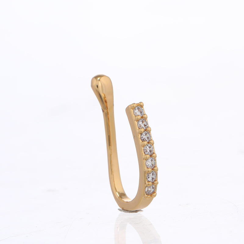 Fashion Moon Crown Alloy Inlay Zircon Nose Ring 1 Piece