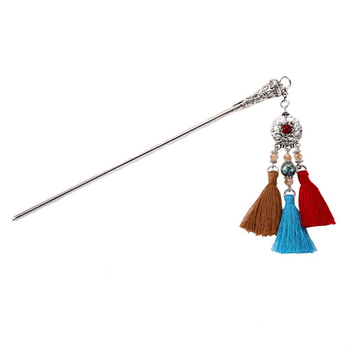 Ancient style new Chinese style turquoise tassel hairpin women's high-end daily hairpin simple cheongsam Hanfu hairpin