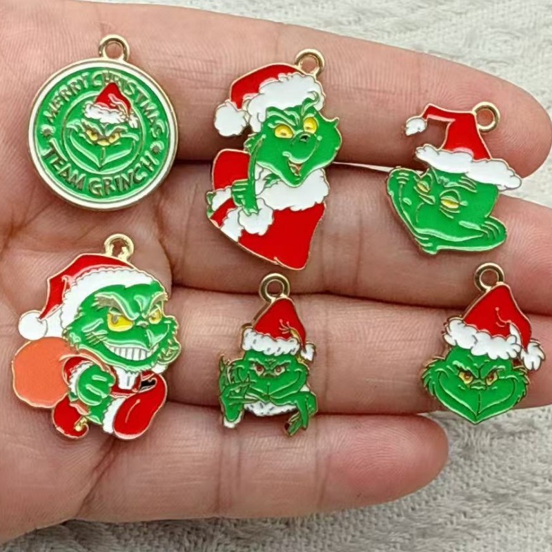 ヨーロッパとアメリカのクロスボーダークリスマスシリーズ漫画かわいいサンタクロースペンダントペンダントファッションジュエリーアクセサリー卸売|undefined