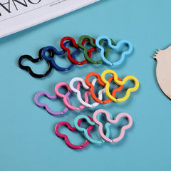 DIY jewelry accessories spray paint colorful hardware accessories key ring key chain key ring Mickey candy rainbow ring