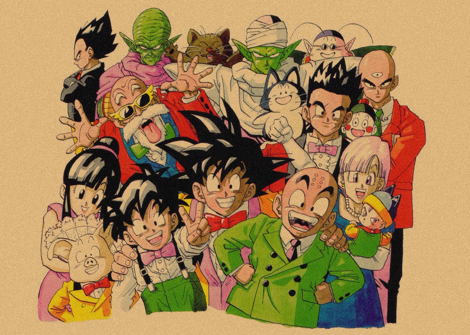 日本式アニメ七龍珠アラレ復古クラフト紙ポスター鳥山明装飾画孫悟空壁画316