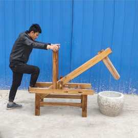 打糍粑石臼机石窝子家用老式脚踏实木架工具打年糕机锤辣椒酱