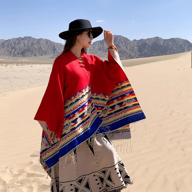 Patrón geométrico de viento nacional, capa fotográfica de estepa del desierto con bordas de sombra solar, bufandas de capa de protección contra el viento