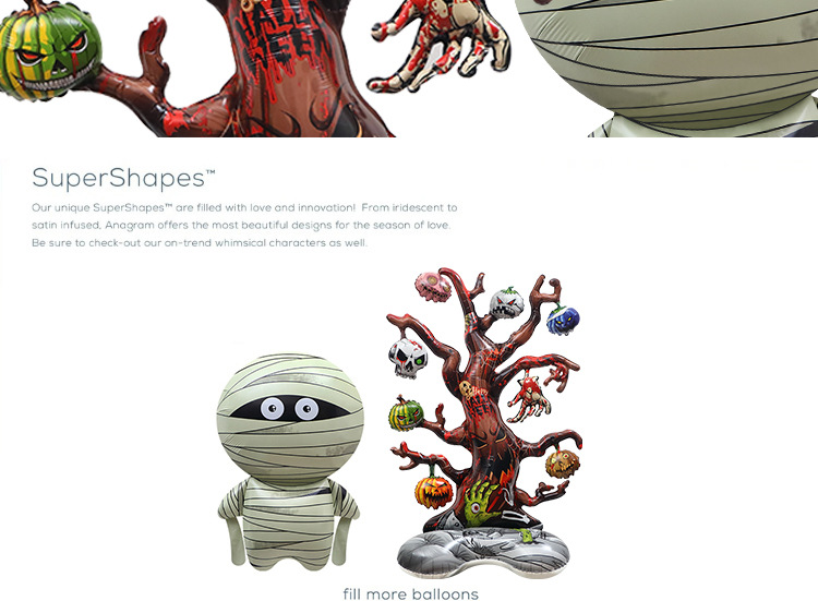 Halloween Party Dekoratioun Ballon 4D stehend dout Bam Form Cartoon Aluminiumfolie grousse Ballon Mumie léif_voghion.com