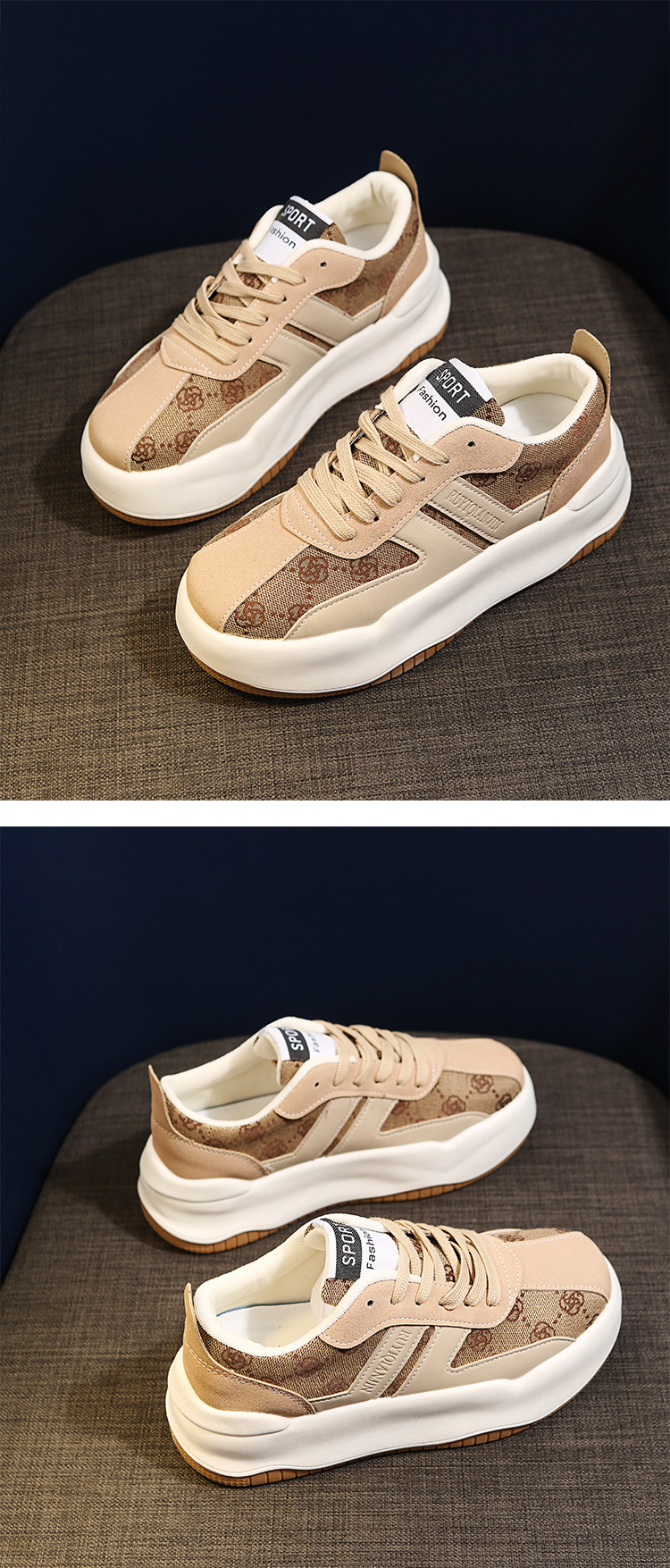 Proljetne cipele s novim retro uzorkom za jednu osobu iz 2024., cipele s debelim potplatom i petom Matsuke_voghion.com