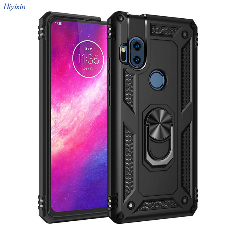 适用MOTO G Stylus军士防摔铠甲One Hyper指环支架车载手机壳