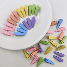 厂家直供韩版甜美彩色烤漆金属 带孔2.5cm尖头饰品头饰配件鸭嘴夹