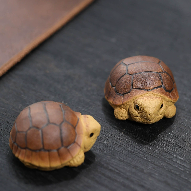 ✅Yixing purple sand tea pet turtle ornaments can raise mini bionic turtles Fujia batch of square tea tea ceremony accessories