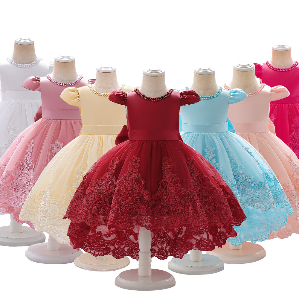 Amazon nuevo vestido de niña de encaje de malla pettiskirt cumpleaños princesa vestido de bebé de un año de edad