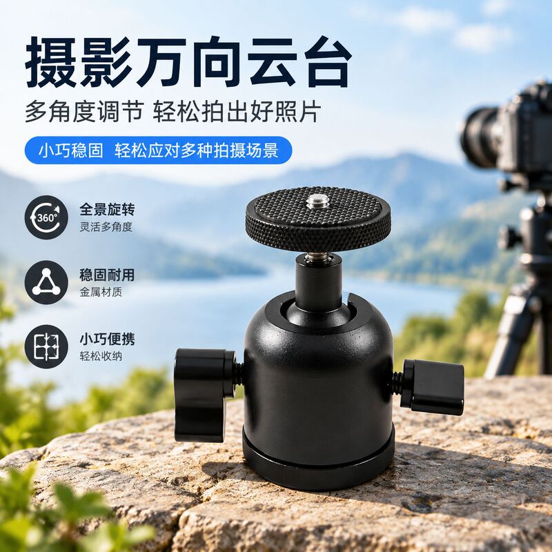 Metal camera tripod, photography accessories, universal 1/4-inch screw mount, small tripod, live streaming light, 360-degree rotation Metal camera tripod, photography accessories, universal 1/4-inch screw mount, small tripod, live streaming light, 360-degree rotation