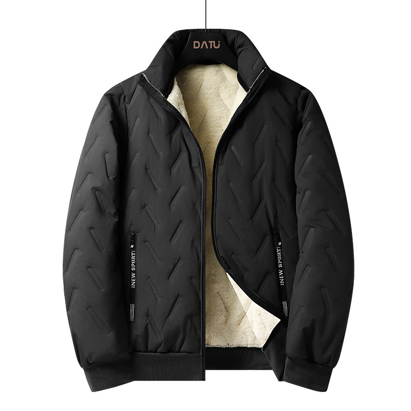 Set, men's warm velvet jacket, plus size, increased thickness