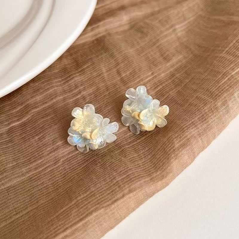 Especial estilo francés retrógrado tiñido pernos de flores de alto nivel de nicho de diseño temperamento nuevo aretes chinos pernos de orejas para mujeres image 5
