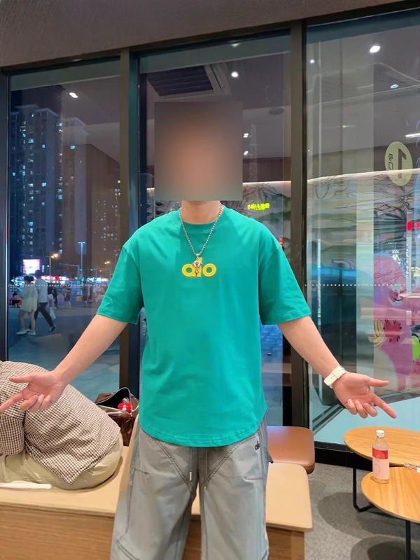 タンゴアパレル alo フォームレター tシャツ 2025 夏半袖アメリカントレンド多用途ヘビープリントメンズ tシャツ|undefined