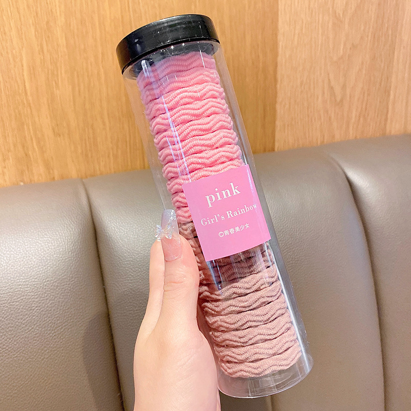 Cuerda de pelo simple banda de goma corbata de pelo femenina alta elástica duradera corbata de pelo tocado cuerda de pelo cubierta de cuero banda de pelo negro verano