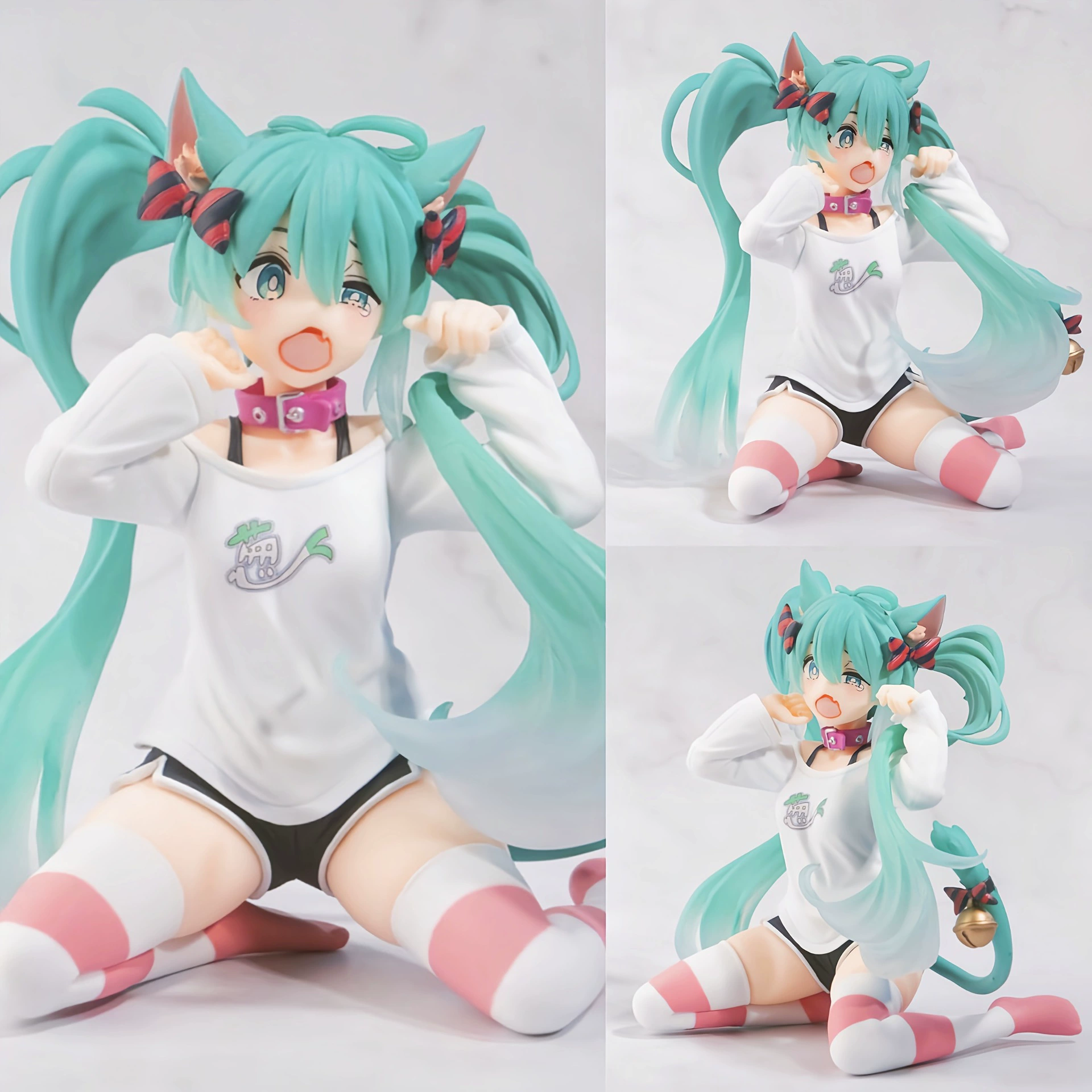 Фигурка Cat Ear Hatsune 11 см, милая мини-кукла в пижаме с короткими рукавами (коробка или пакет)