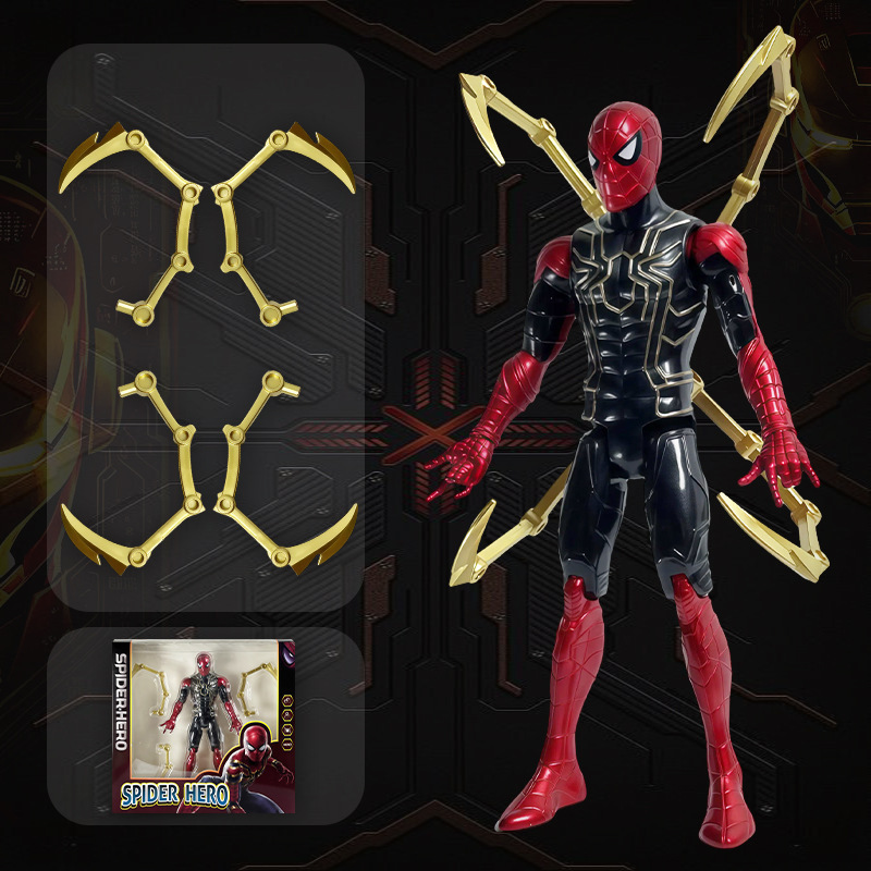 クロスボーダー子供男の子アベンジャーズアイアンスパイダーマンヴェノムブラックパンサーサノスフィギュアライトオーナメントおもちゃ|undefined