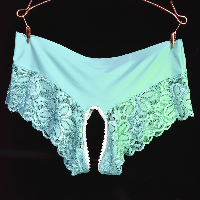 Ropa interior japonesa de mujer sexy entrepierna abierta encaje integrado calzoncillos de seda de hielo Levantamiento de cadera gratis lencería sexy más tamaño tentación