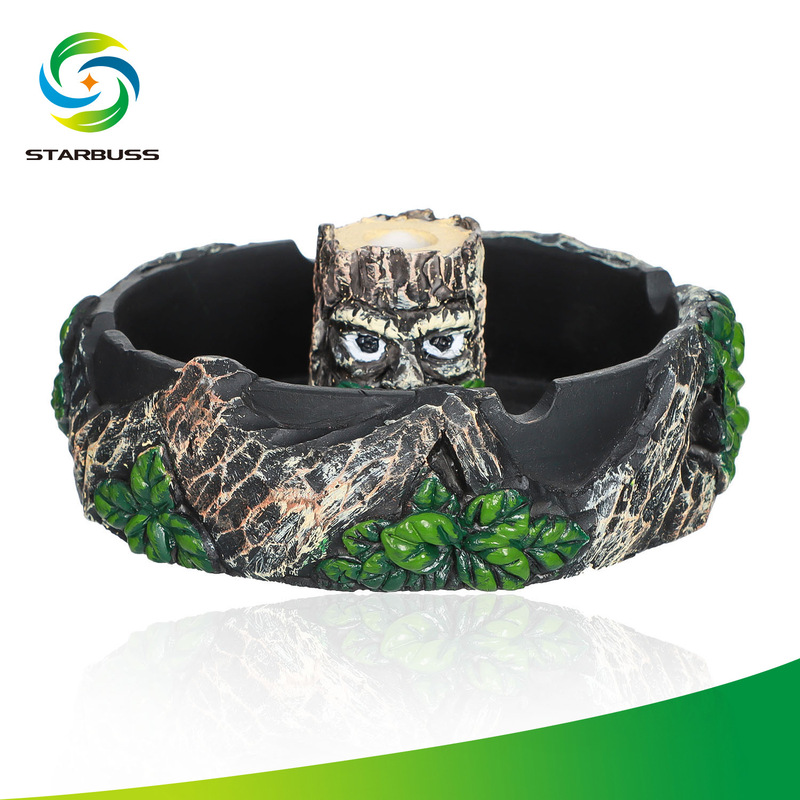 Starbus Cross-Border New Product Tree Villain and Green Leaf Pattern Ashtray Mini Resin Ashtray