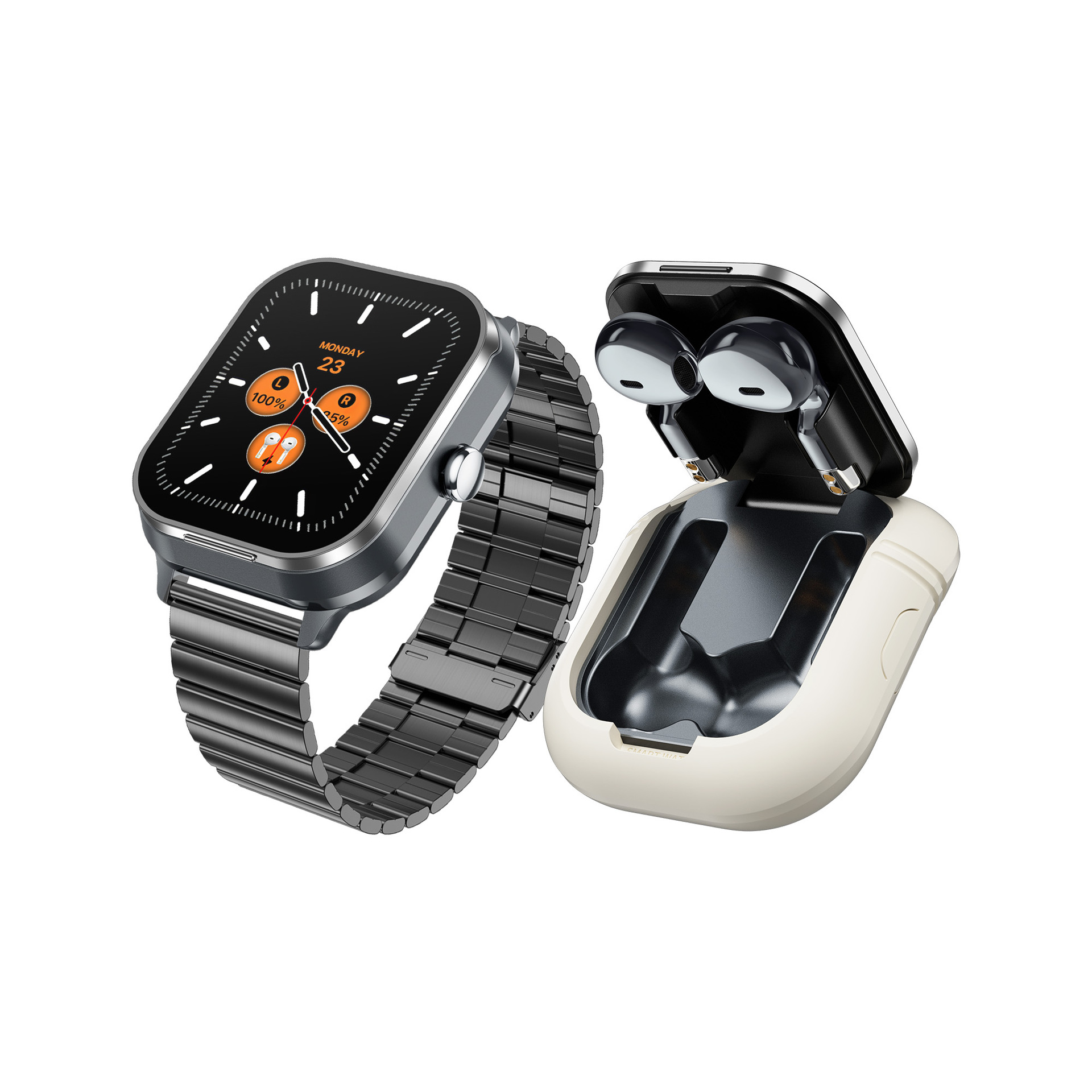 D8pro aleación de zinc reloj inteligente auriculares 2 en 1 bluetooth llamada música reproducción multifunción reloj deportivo NFC