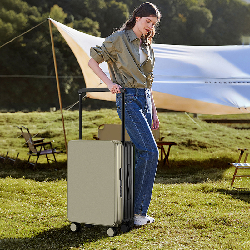 En nombre de la maleta con tirante ancho, embarque, viaje femenino de 20 pulgadas, rueda universal silenciosa de alto valor, caja con ruedas para PC de 24 pulgadas