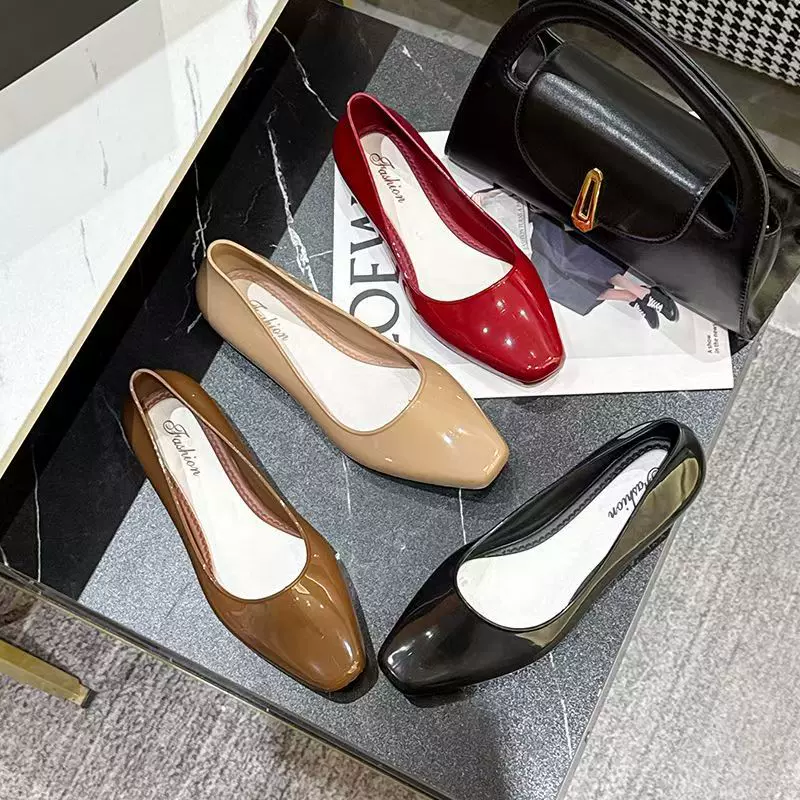 秋季新款夏季女凉鞋时尚休闲浅口单鞋平底女士外穿凉鞋纯色女鞋