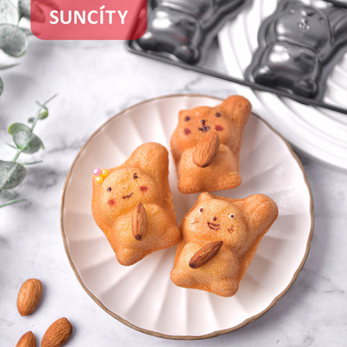 Creative internet celebrity 8-piece squirrel cake mold carbon steel baking tool non-stick animal cake baking pan