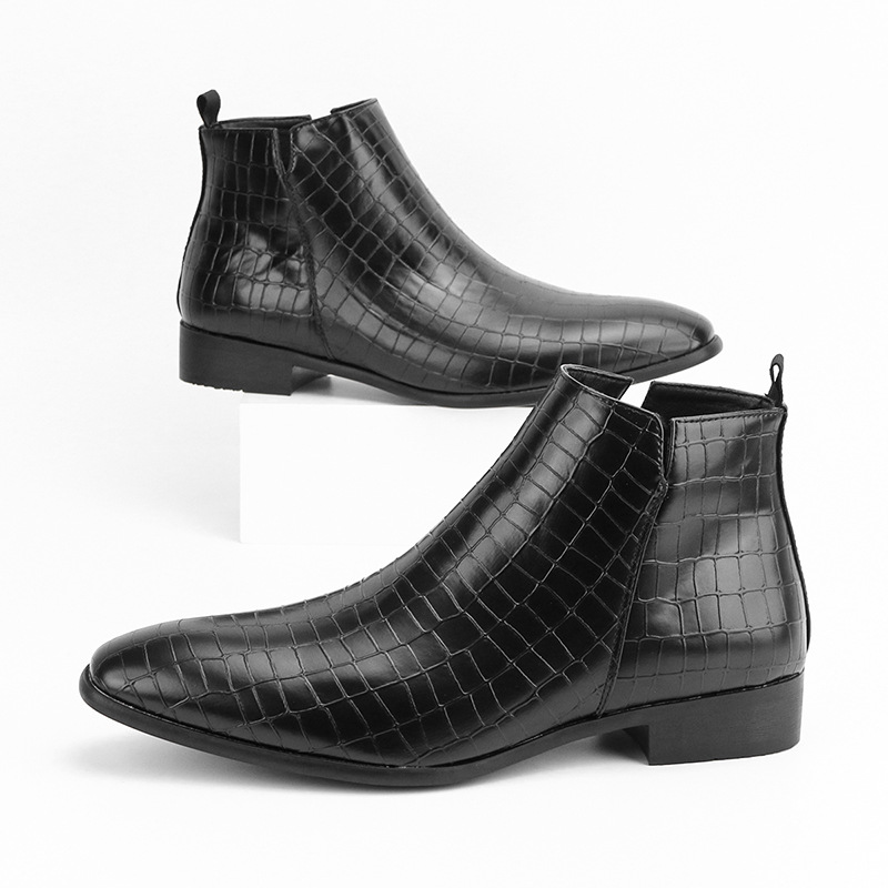 Men's small square head men's shoes personality all stylish men's ankle boots_voghion.com