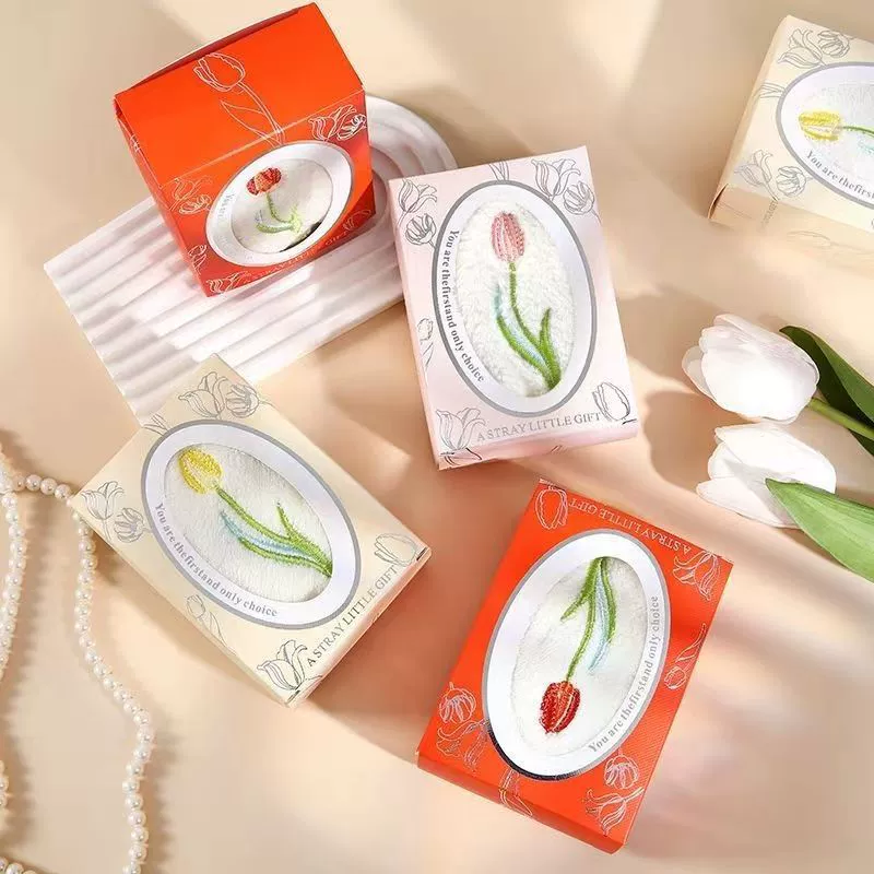 1 тюльпан вышивка полотенце с ручной подаркой коралловый бархат свадебное полотенце невесты подарок свадебное полотенце