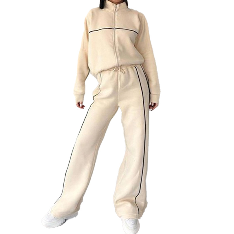 2026 Spring New European And American Women's Clothing Cross-Border Sports Suit Casual Zipper Cardigan Fashion_ecoleips.com