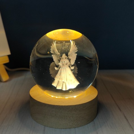 Fábrica al por mayor bola de cristal luminosa Vía Láctea decoración del hogar 3D láser talla interior creativo pequeño regalo logo