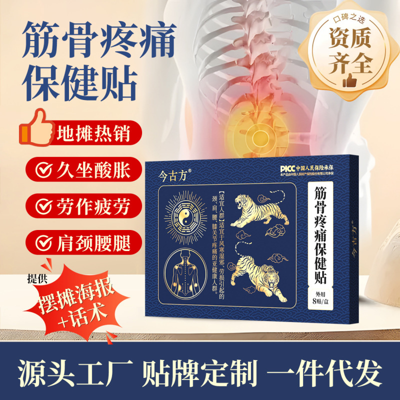 Medicinal Patches for Street Vendors, Wholesale Old Black Ointments for Knee, Neck, and Muscle Pain, Health Care Patches for Neck, Shoulder, Waist, and Legs