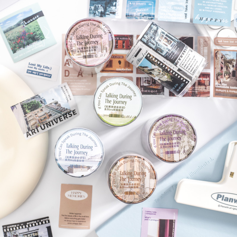 Si el viaje puede hablar, pegatinas, pegatinas de material de cuenta manual, cinta adhesiva