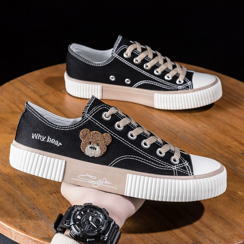 Парусиновая обувь Bear, мужская летняя 2023, новые дышащие универсальные модные повседневные кроссовки для студентов с низким верхом, Тканевая обувь, модная обувь